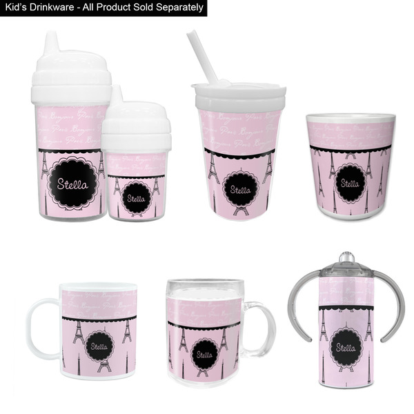 Paris & Eiffel Tower Kid's Drinkware - Customized & Personalized