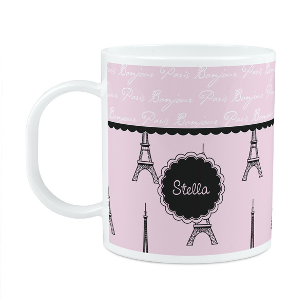 Custom Paris & Eiffel Tower Plastic Kids Mug (Personalized)