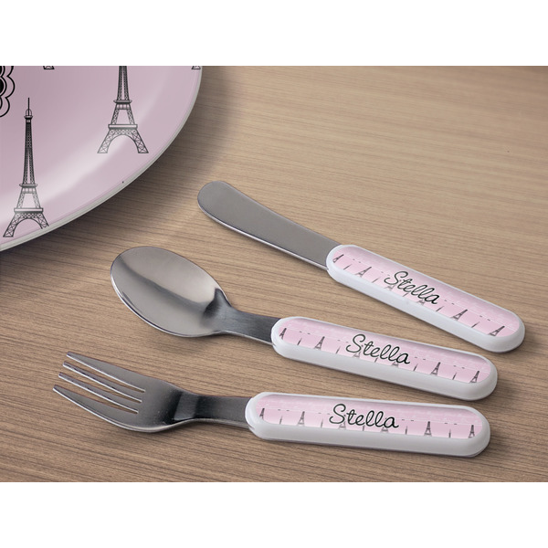 Paris & Eiffel Tower Kids Flatware w/ Plate
