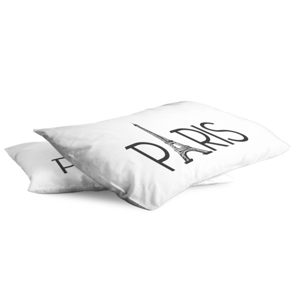 Paris & Eiffel Tower King Pillow Case - TWO (partial print)