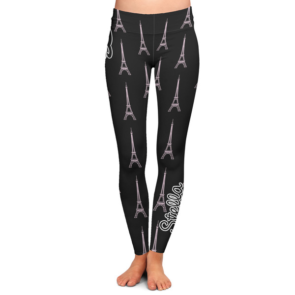 Custom Paris & Eiffel Tower Ladies Leggings - 2X-Large (Personalized)