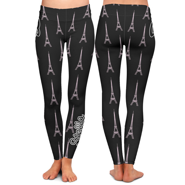 Paris & Eiffel Tower Ladies Leggings - Front and Back