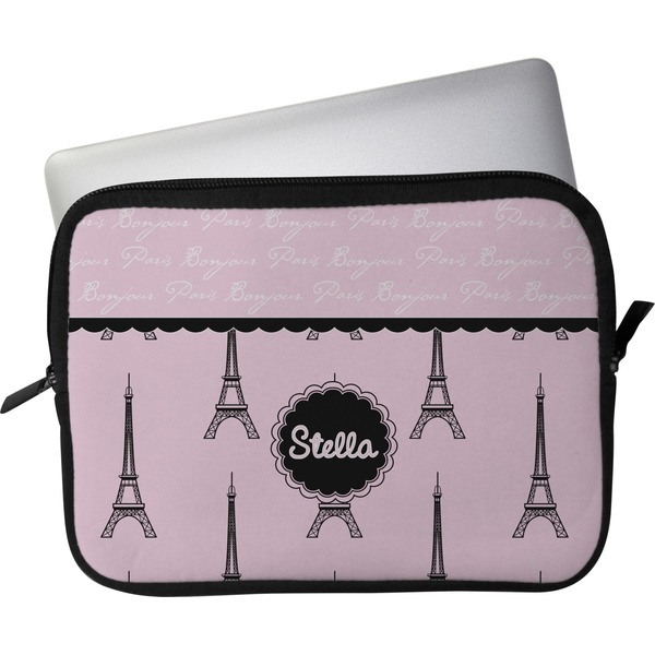 Custom Paris & Eiffel Tower Laptop Sleeve / Case - 11" (Personalized)