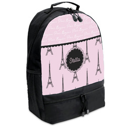 Paris & Eiffel Tower Backpacks - Black (Personalized)