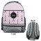 Paris & Eiffel Tower Large Backpack - Gray - Front & Back View