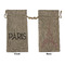 Paris & Eiffel Tower Large Burlap Gift Bag - Front & Back