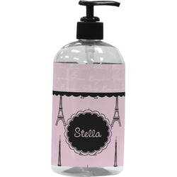 Paris & Eiffel Tower Plastic Soap / Lotion Dispenser (Personalized)