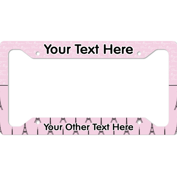 Custom Paris & Eiffel Tower License Plate Frame - Style A (Personalized)