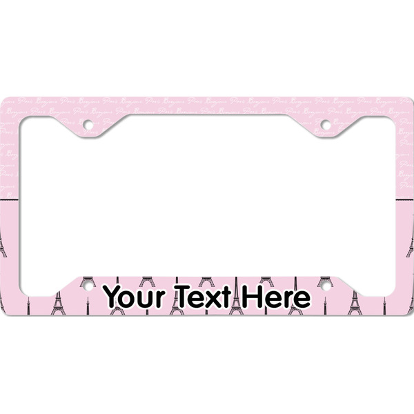Custom Paris & Eiffel Tower License Plate Frame - Style C (Personalized)