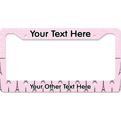 Paris & Eiffel Tower License Plate Frame - Style B (Personalized)