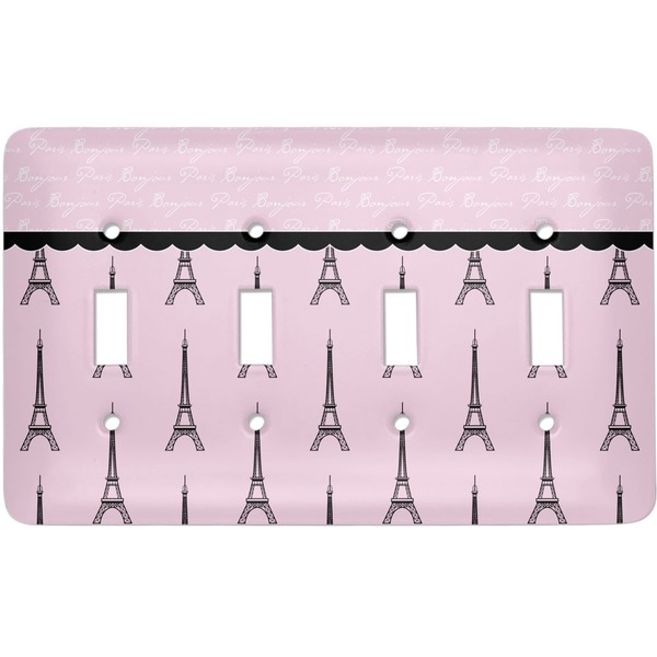 Custom Paris & Eiffel Tower Light Switch Cover (4 Toggle Plate)