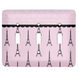 Paris & Eiffel Tower Light Switch Cover (3 Toggle Plate)