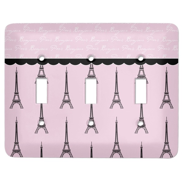 Custom Paris & Eiffel Tower Light Switch Cover (3 Toggle Plate)