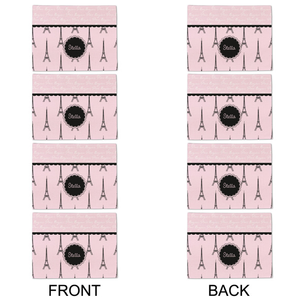 Paris & Eiffel Tower Linen Placemat - APPROVAL Set of 4 (double sided)