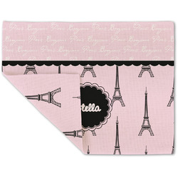 Paris & Eiffel Tower Double-Sided Linen Placemat - Single w/ Name or Text