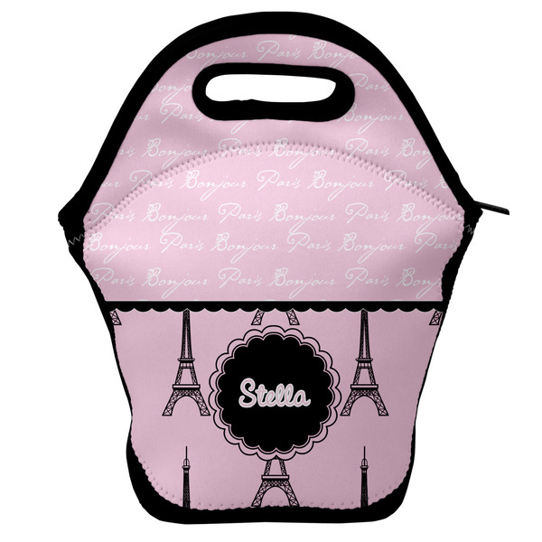 Custom Paris & Eiffel Tower Lunch Bag w/ Name or Text