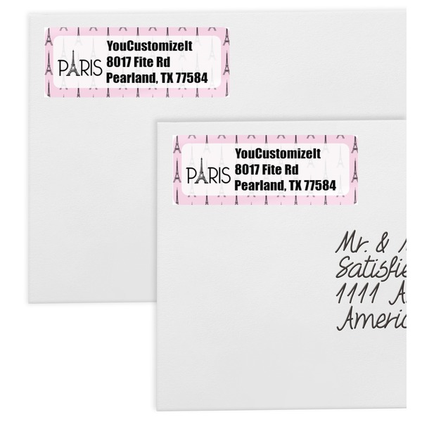 Paris & Eiffel Tower Mailing Labels - Double Stack Close Up