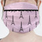 Paris & Eiffel Tower Mask - Pleated (new) Front View on Girl