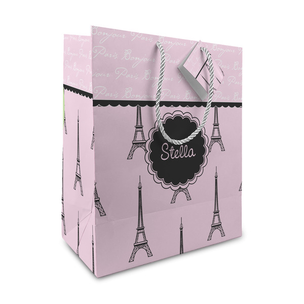 Custom Paris & Eiffel Tower Medium Gift Bag (Personalized)
