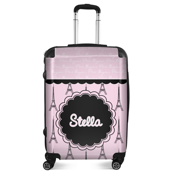 Custom Paris & Eiffel Tower Suitcase - 24" Medium - Checked (Personalized)