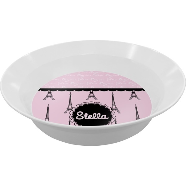 Custom Paris & Eiffel Tower Melamine Bowl (Personalized)