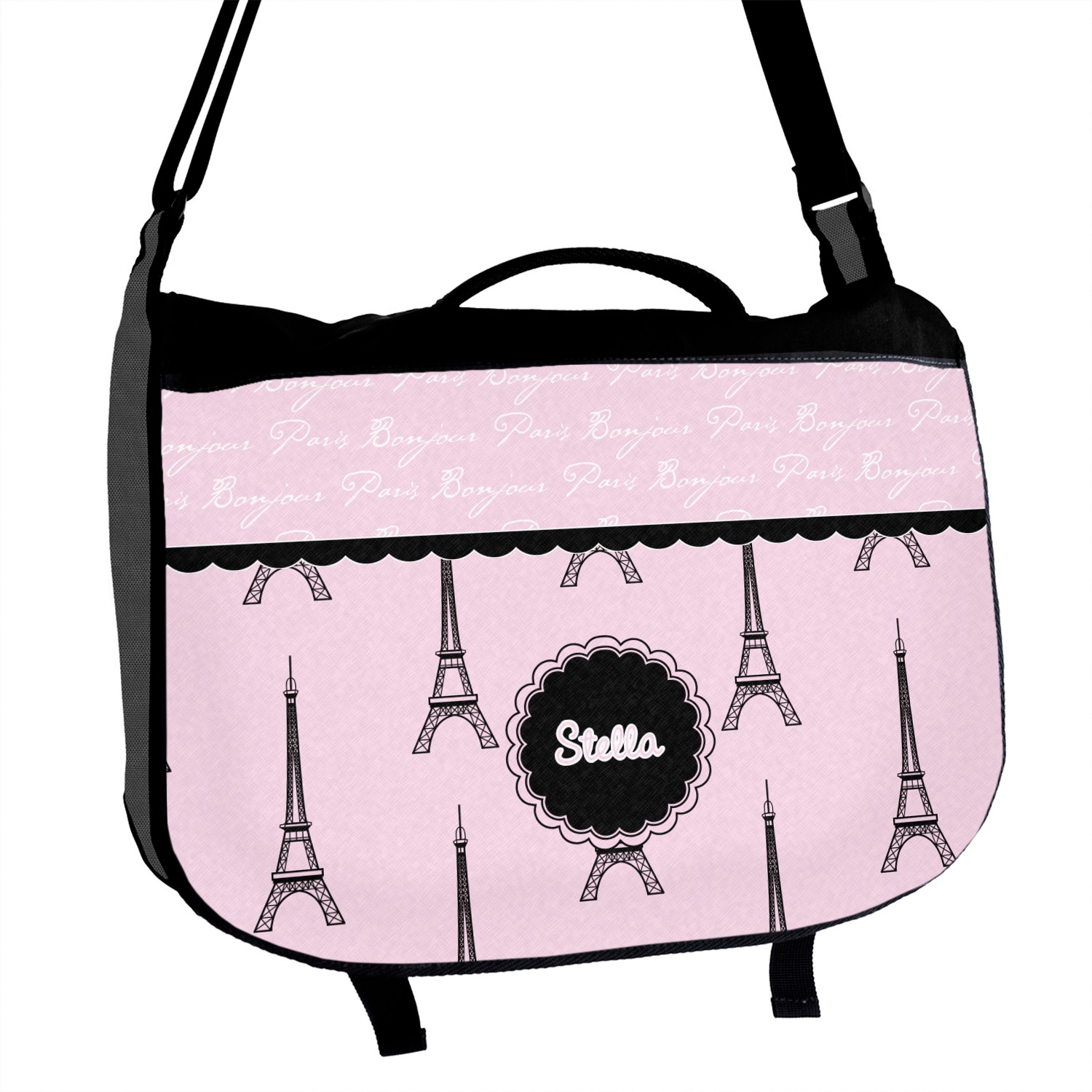 Paris & Eiffel Tower Messenger Bag (Personalized) YouCustomizeIt