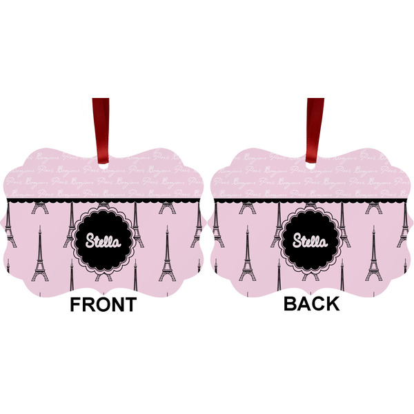 Paris & Eiffel Tower Metal Benilux Ornament - Front and Back (APPROVAL)