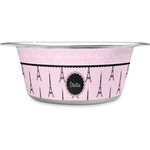 Paris & Eiffel Tower Stainless Steel Dog Bowl - Large (Personalized)