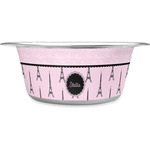 Paris & Eiffel Tower Stainless Steel Dog Bowl - Small (Personalized)