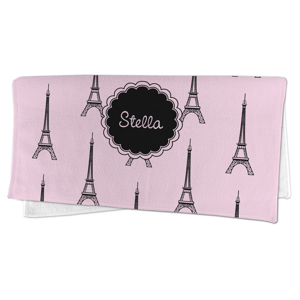 Paris & Eiffel Tower Microfiber Dish Rag - FOLDED (half)