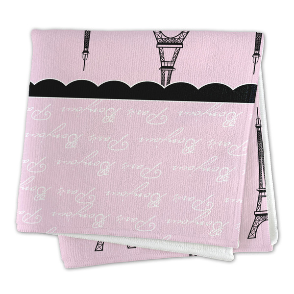 Paris & Eiffel Tower Microfiber Dish Rag - FOLDED (square)