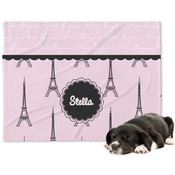 Paris & Eiffel Tower Dog Blanket - Regular (Personalized)