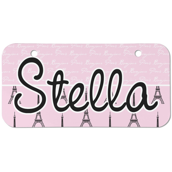 Paris & Eiffel Tower Mini Bicycle License Plate - Two Holes