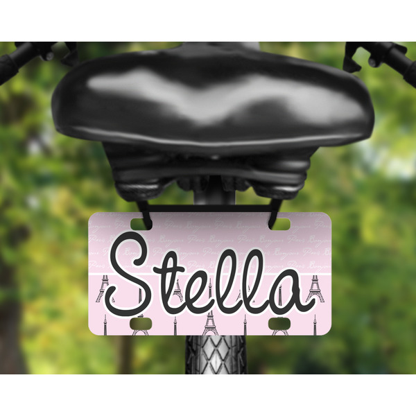 Paris & Eiffel Tower Mini License Plate on Bicycle