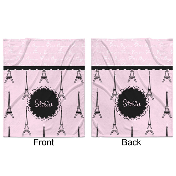 Paris & Eiffel Tower Minky Blanket - 50"x60" - Double Sided - Front & Back