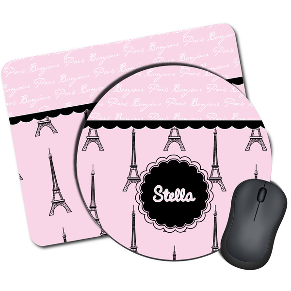Custom Paris & Eiffel Tower Mouse Pad (Personalized)