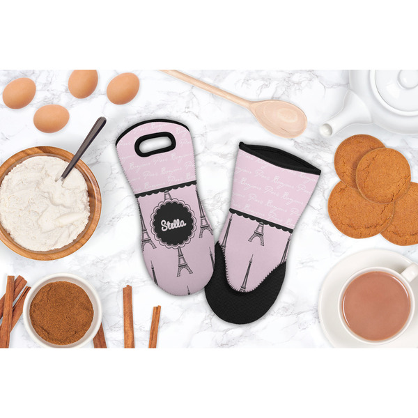 Paris & Eiffel Tower Neoprene Oven Mitt - Lifestyle Image