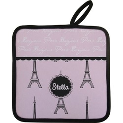 Paris & Eiffel Tower Pot Holder w/ Name or Text