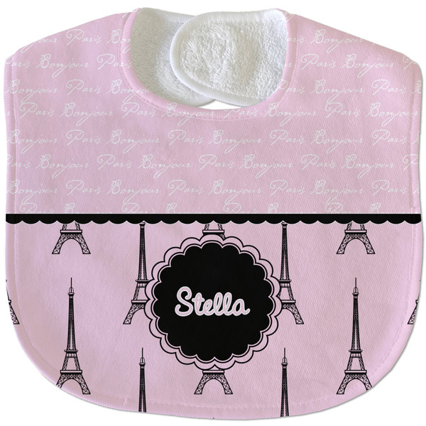 Paris & Eiffel Tower New Baby Bib - Closed and Folded
