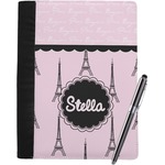 Paris & Eiffel Tower Notebook Padfolio - Large w/ Name or Text
