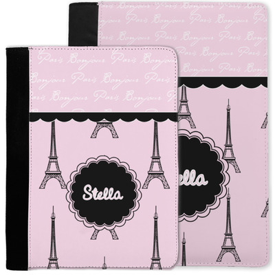 Paris & Eiffel Tower Notebook Padfolio w/ Name or Text
