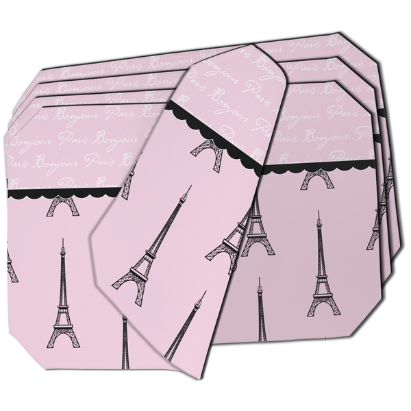 Custom Paris & Eiffel Tower Dining Table Mat - Octagon - Set of 4 (Double-SIded) w/ Name or Text