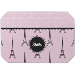 Paris & Eiffel Tower Dining Table Mat - Octagon (Single-Sided) w/ Name or Text