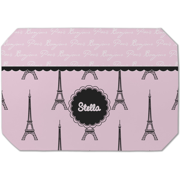 Custom Paris & Eiffel Tower Dining Table Mat - Octagon (Single-Sided) w/ Name or Text