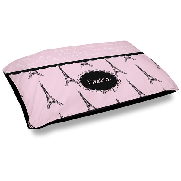 Custom Paris & Eiffel Tower Outdoor Dog Bed - Large (Personalized)