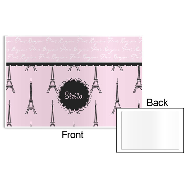 Paris & Eiffel Tower Disposable Paper Placemat - Front & Back