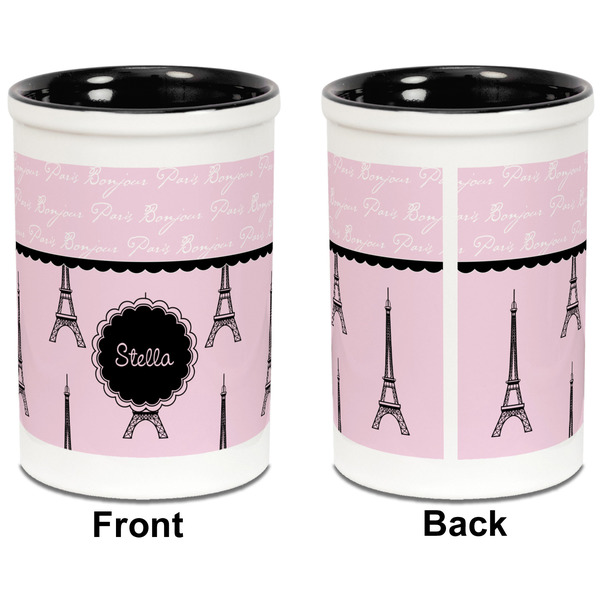 Paris & Eiffel Tower Pencil Holder - Black - approval