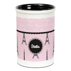 Paris & Eiffel Tower Ceramic Pencil Holders - Black