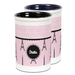 Paris & Eiffel Tower Ceramic Pencil Holder - Large