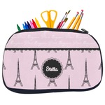 Paris & Eiffel Tower Neoprene Pencil Case - Medium w/ Name or Text